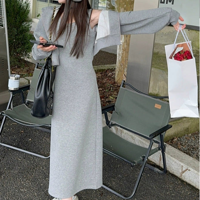 ワンピースとノースリーブセット ノースリーブワンピースパーカーセット02616 – Foonique