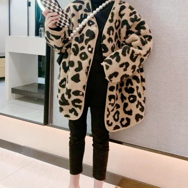 【美品】NO ID. 2021AW BIGノーカラー チェスターコート ヒョウ柄 ヒョウ柄ノーカラーコート02525 – Foonique