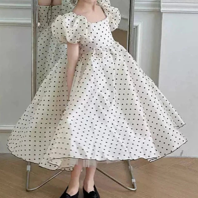 パフスリーブドットワンピース02429 – Foonique パフスリーブドットワンピース02429 – Foonique