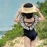 【新作早割4/28まで】【数量限定キャップ付】バックリボンドットフリルスイムウェア02845