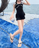 【新作早割4/28まで】ドットフリルリボンスイムワンピース02844