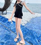 【新作早割4/28まで】ドットフリルリボンスイムワンピース02844