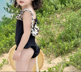 【新作早割4/28まで】【数量限定キャップ付】バックリボンドットフリルスイムウェア02845