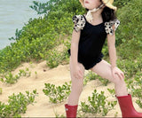 【新作早割4/28まで】【数量限定キャップ付】バックリボンドットフリルスイムウェア02845