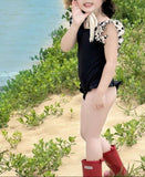 【新作早割4/28まで】【数量限定キャップ付】バックリボンドットフリルスイムウェア02845