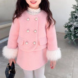 【新作早割11/25まで】パールボタンファーセットアップ02769