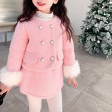 【新作早割11/25まで】パールボタンファーセットアップ02769