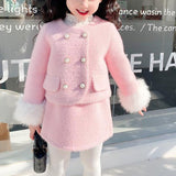 【新作早割11/25まで】パールボタンファーセットアップ02769