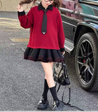 【新作早割11/25まで】ネクタイ付きポロワンピース02771