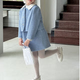 【1/25まで！入学式フォーマル10%OFF対象商品】アイスブルーフォーマルジャケット＆ワンピース02779