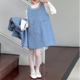 【1/25まで！入学式フォーマル10%OFF対象商品】アイスブルーフォーマルジャケット＆ワンピース02779