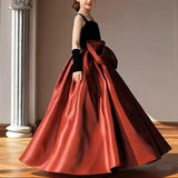 ビックリボンバイカラードレス02784