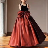 ビックリボンバイカラードレス02784