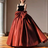 ビックリボンバイカラードレス02784