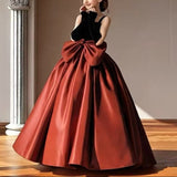 ビックリボンバイカラードレス02784