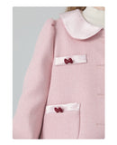 【新作早割1/13まで】【1/25まで！入学式フォーマル10%OFF対象商品】丸襟ピンクジャケットセットアップ02790