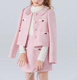 【新作早割1/13まで】【1/25まで！入学式フォーマル10%OFF対象商品】丸襟ピンクジャケットセットアップ02790