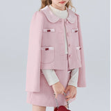 【新作早割1/13まで】【1/25まで！入学式フォーマル10%OFF対象商品】丸襟ピンクジャケットセットアップ02790