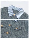 【1/25まで！入学式フォーマル10%OFF対象商品】ストライプ襟付きフォーマルセットアップ02795