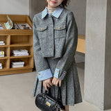 【1/25まで！入学式フォーマル10%OFF対象商品】ストライプ襟付きフォーマルセットアップ02795