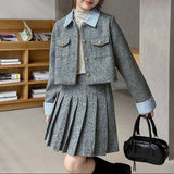 【1/25まで！入学式フォーマル10%OFF対象商品】ストライプ襟付きフォーマルセットアップ02795