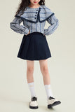【新作早割2/10まで】セーラーチェッククラシカルブラウス02807