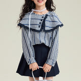 【新作早割2/10まで】セーラーチェッククラシカルブラウス02807