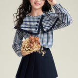 【新作早割2/10まで】セーラーチェッククラシカルブラウス02807