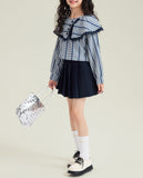 【新作早割2/10まで】セーラーチェッククラシカルブラウス02807