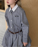 【新作早割2/24まで】ベルト付きギンガムチェックワンピース02813