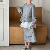 【新作早割3/10まで】フラワードッキングスウェットトップス＆スカート02822