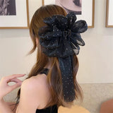 ドットボリュームリボンヘアクリップ02712