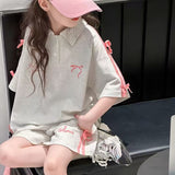 リボン半袖ポロシャツ＋パンツセット02720