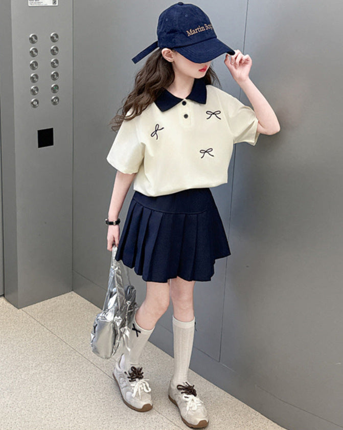 リボンポロシャツ＋チェックプリーツスカート02685 – Foonique