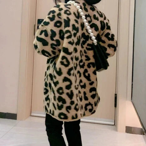 ヒョウ柄ノーカラーコート02525 – Foonique