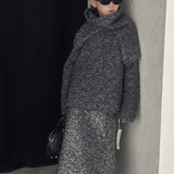 グレイッシュシャギーニット＋スカート02768