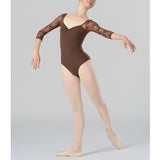 【新作早割2/24まで】クラシックレースロングスリーブレオタード02812