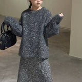 グレイッシュシャギーニット＋スカート02768