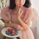 【新作早割2/17まで】ラメパフスリーブドレス02810