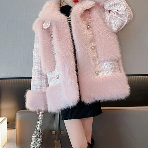 ツイードフェイクファーコート02557 – Foonique ツイードフェイクファーコート02557 – Foonique