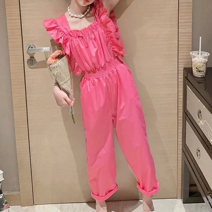 ROSEY STONEサロペット　ピンク ピンクフリルサロペット02399 – Foonique