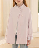 ハートボタンチェック切替コート02801