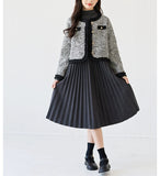 【1/25まで！入学式フォーマル10%OFF対象商品】モノトーンツイードジャケット+プリーツワンピース02783