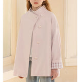 ハートボタンチェック切替コート02801