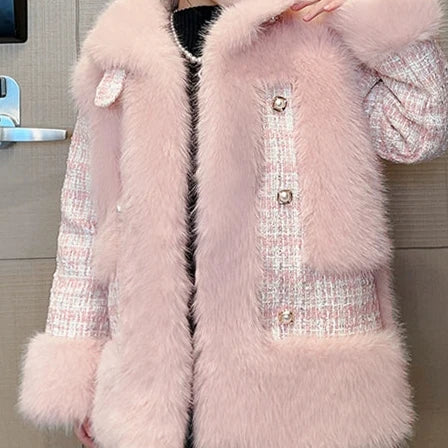 ツイードフェイクファーコート02557 – Foonique