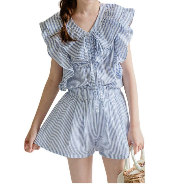 ノースリーブブルーストライプトップスセットアップ01813 – Foonique ノースリーブブルーストライプトップスセットアップ01813 – Foonique